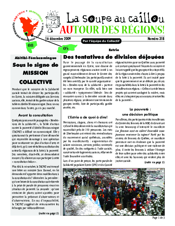 Autour des régions : Estrie et Abitibi-Témiscamingue