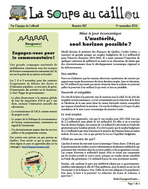 Mise à jour économique : L’austérité, seul horizon possible ?